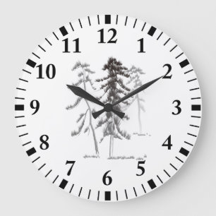Pine trees large clock