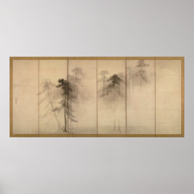 Pine Trees Left Hand Screen by Hasegawa Tohaku Poster (Front)