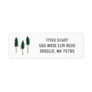 Pine Trees Minimalist CUSTOM Holiday Address