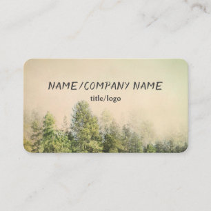 pine trees mountain landscape vintage style business card