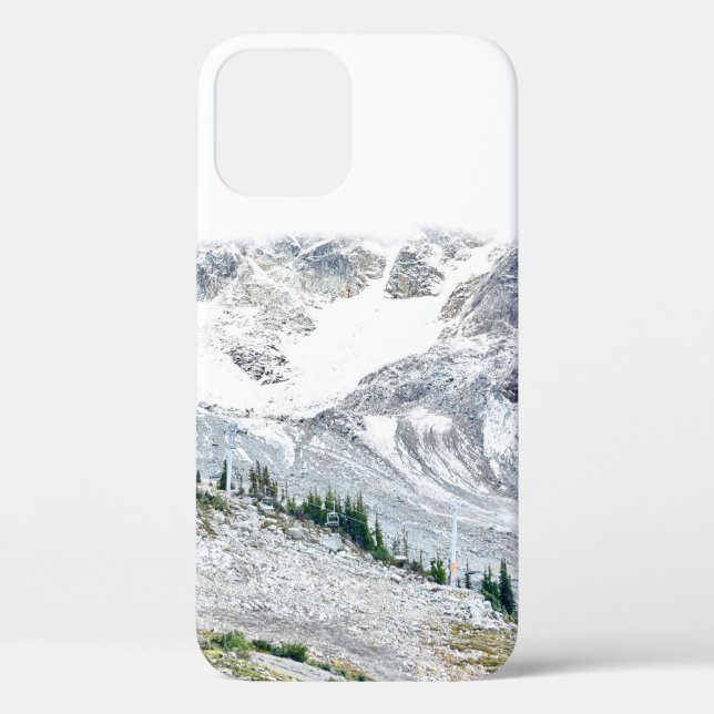 PINE TREES NEAR MOUNTAIN COVERED WITH SNOW Case-Mate iPhone CASE (Back)