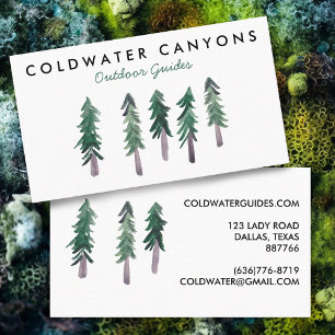 Pine Trees Outdoorsy Camp Hike Adventure Botanical Business Card