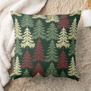 Pine Trees Red Green Cushion
