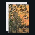 Pine Trees Red Sky Setting Sun by Vincent van Gogh<br><div class="desc">Pine Trees against a Red Sky with Setting Sun by Vincent van Gogh is a vintage fine art post impressionism landscape nature painting. A pine tree forest with a glowing red and orange sky at sunset. The sun is glowing through the evergreen tree branches, pine cones and needles in the...</div>