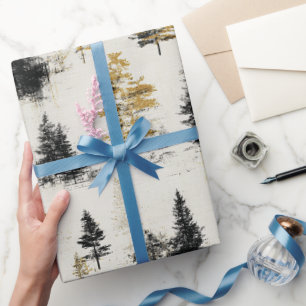 Pine Trees Scenery Landscape Wrapping Paper