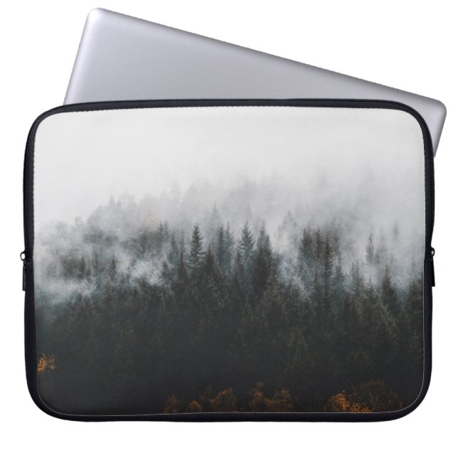 PINE TREES SURROUNDED BY FOGS LAPTOP SLEEVE (Front)