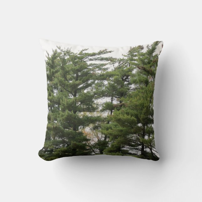 Pine Trees Throw Pillow (Front)