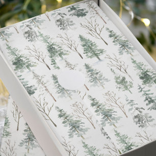 Pine Trees Winter Snow Christmas  Tissue Paper