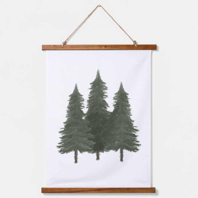Pine Trees Woodland Nursery Decor Hanging Tapestry (Front)