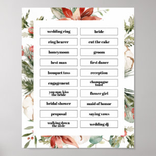 Pine Winter Charades Bridal Shower Sign