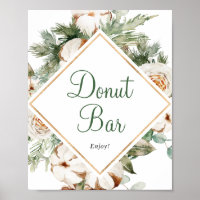 Pine Winter Doughnut Bar Bridal Shower Sign