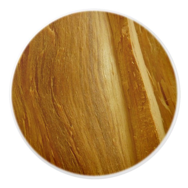 Pine Wood II Faux Wooden Texture Ceramic Knob (Front)