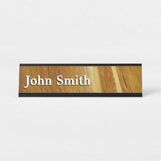 Pine Wood II Faux Wooden Texture Desk Name Plate