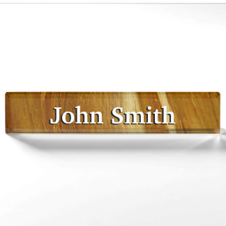 Pine Wood II Faux Wooden Texture Nameplate