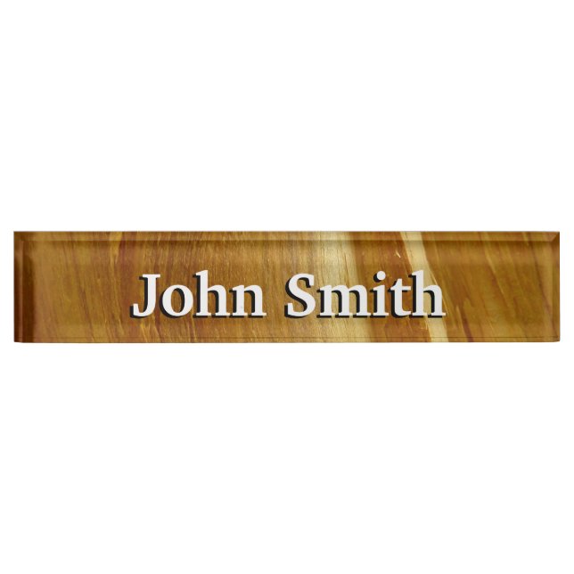 Pine Wood II Faux Wooden Texture Nameplate (Front)
