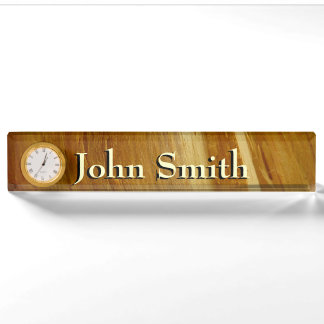 Pine Wood II Faux Wooden Texture Nameplate