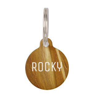 Pine Wood II Faux Wooden Texture Pet Tag