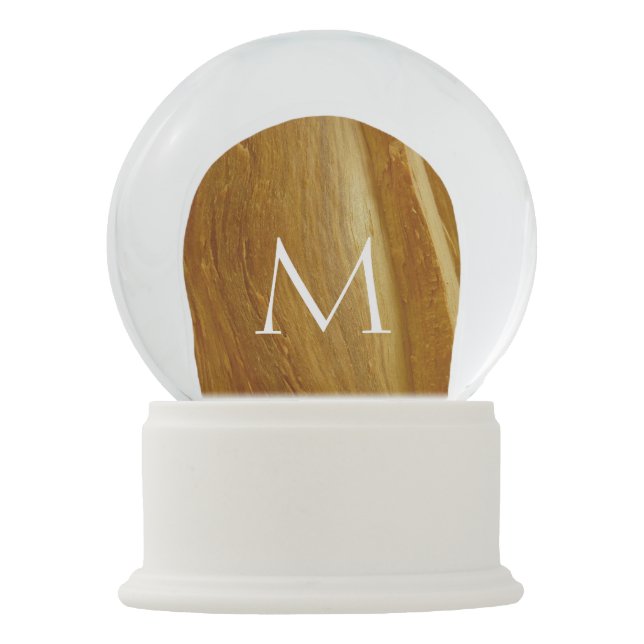 Pine Wood II Faux Wooden Texture Snow Globe (Front)