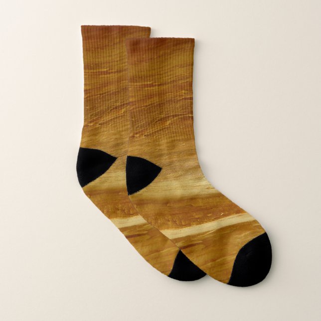 Pine Wood II Faux Wooden Texture Socks (Pair)