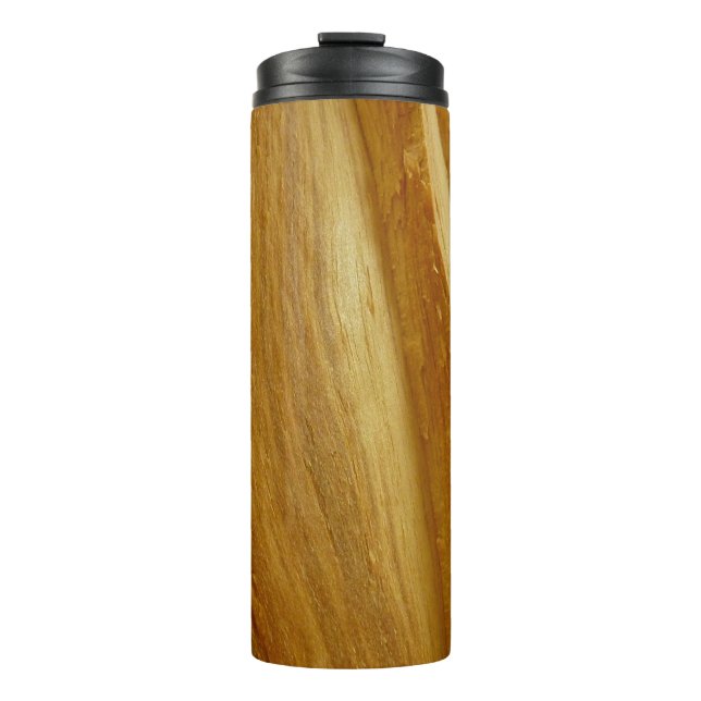 Pine Wood II Faux Wooden Texture Thermal Tumbler (Front)