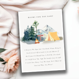 Pine Woods Camping Mountain Books For Baby Shower Enclosure Card