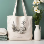 Pine Woods Mountain Landscape Sketch Wedding Tote Bag<br><div class="desc">If you need any other matching product or customisation,  kindly message via Zazzle.</div>