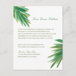 Pine Woods Watercolor Wedding Reception Enclosure Card