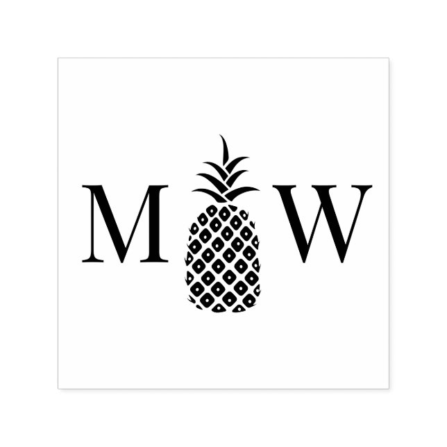 Pineapple #11 Couple Wedding 2 Initial Monogram Self-inking Stamp (Design)