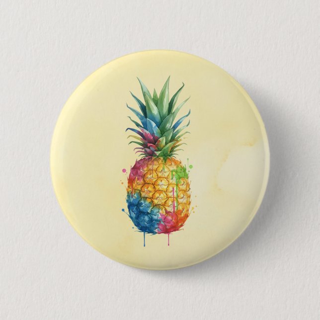 Pineapple 6 Cm Round Badge (Front)