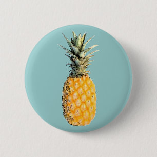pineapple 6 cm round badge