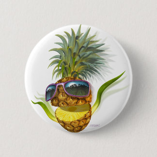 pineapple 6 cm round badge