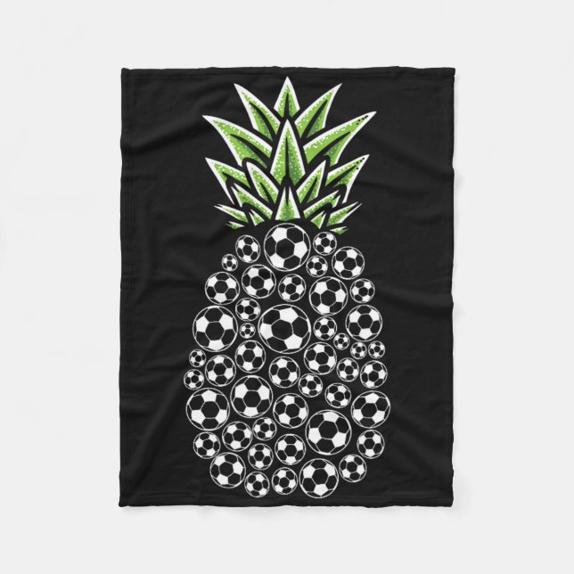 Pineapple Aloha Beaches Hawaii Soccer  Fleece Blanket (Front)