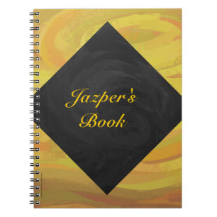 Pineapple and Black Monogram Notebook