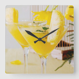 Pineapple and ginger Fresca cocktail Square Wall Clock