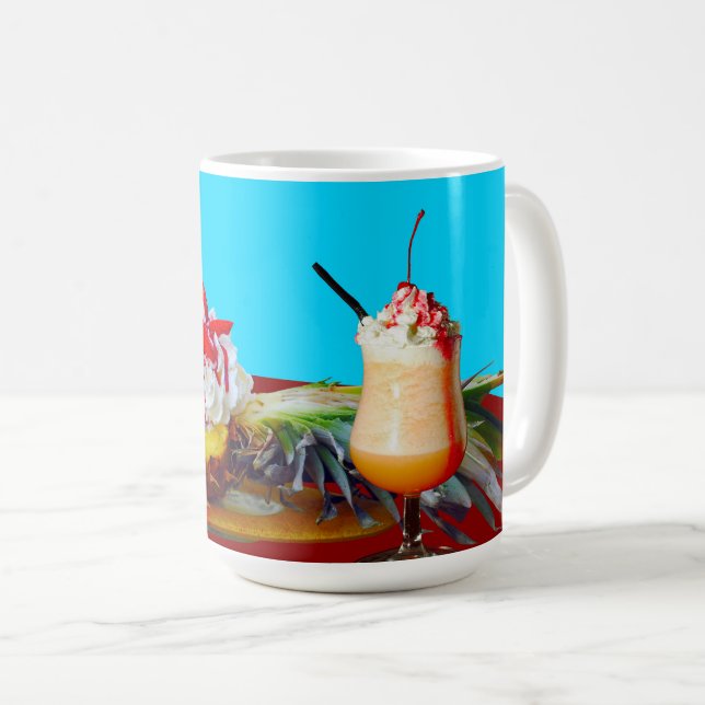 Pineapple and ice cream with a fruit smoothie  coffee mug (Front Right)