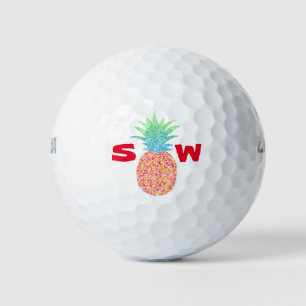 Pineapple and Initials Branded Golf Balls