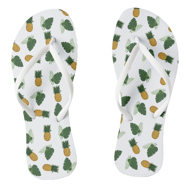 Pineapple And Palm Leaves Jandals (Footbed)