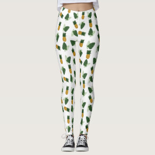 Pineapple And Palm Leaves Leggings