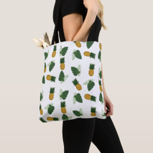 Pineapple And Palm Leaves Tote Bag