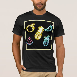 Pineapple and Tropical Fruits Neon T-Shirt