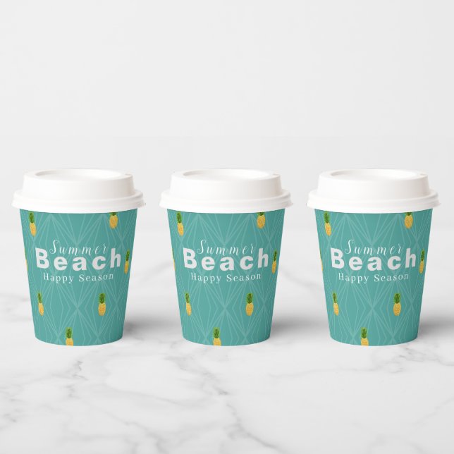 Pineapple Aqua Paper Cups (Multi)