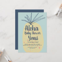 Pineapple Art Baby Shower Tropical Summer Aloha