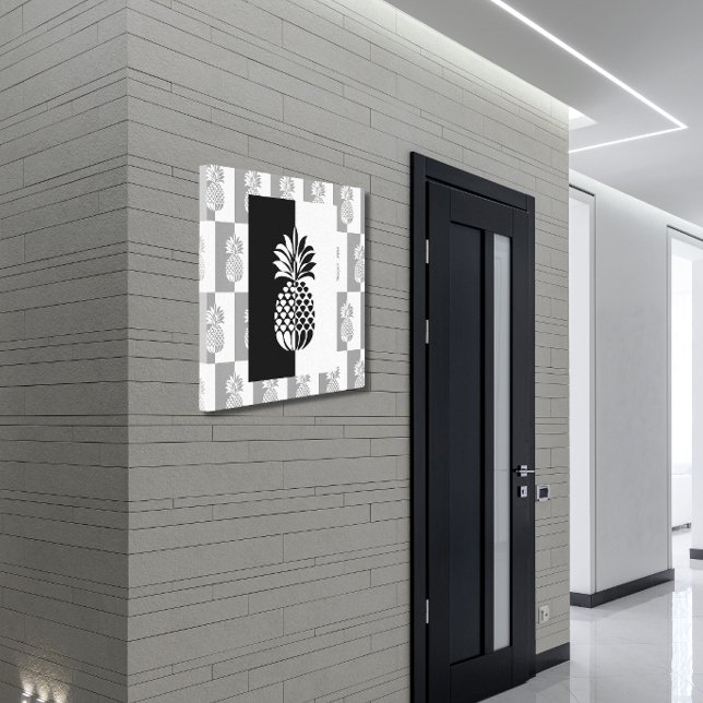 Pineapple Art | Modern Black and White Canvas Print (Creator Uploaded)