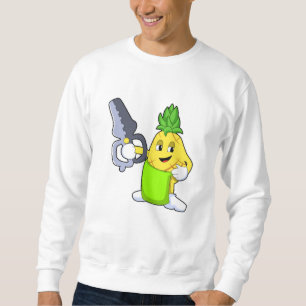 Pineapple as Hairdresser with Scissors & Razor Sweatshirt