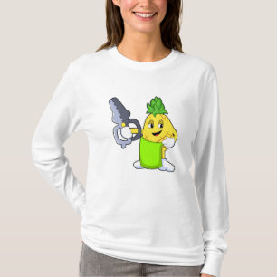 Pineapple as Hairdresser with Scissors & Razor T-Shirt