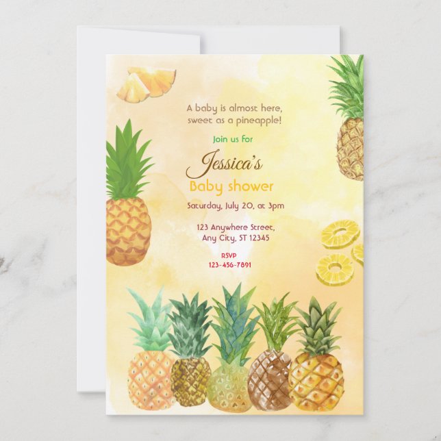 Pineapple Baby Shower Invitation (Front)