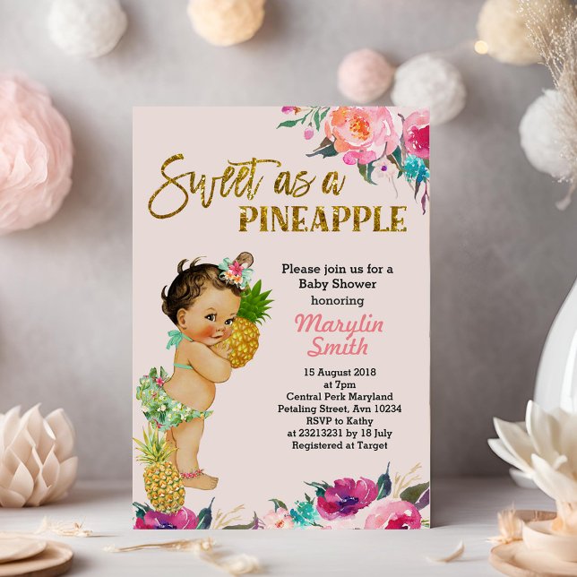 Pineapple Baby Shower Invitation Tropical (Creator Uploaded)