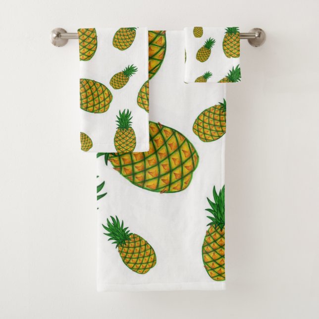 Pineapple Bathroom Towel Sets (Insitu)