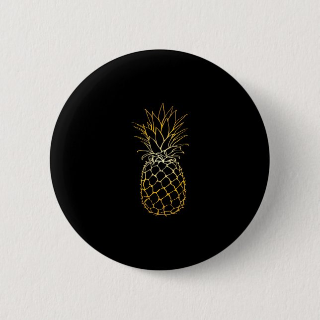 Pineapple Beach Vacation Tropical Fruit Gift  6 Cm Round Badge (Front)