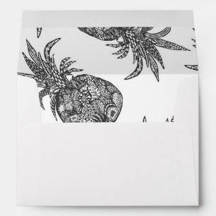 Pineapple Beach Wedding Envelopes